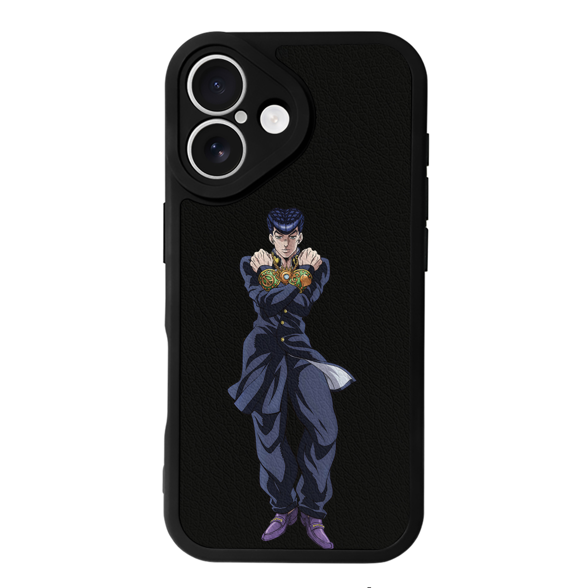 （画像用） ジョジョの奇妙な冒険 ひがしかた じょうすけ JoJo's Bizarre Adventure Higashikata Josuke 【iPhone 16シリーズ対応】シリコンスマホケース（レザー調） 材質：シリコン